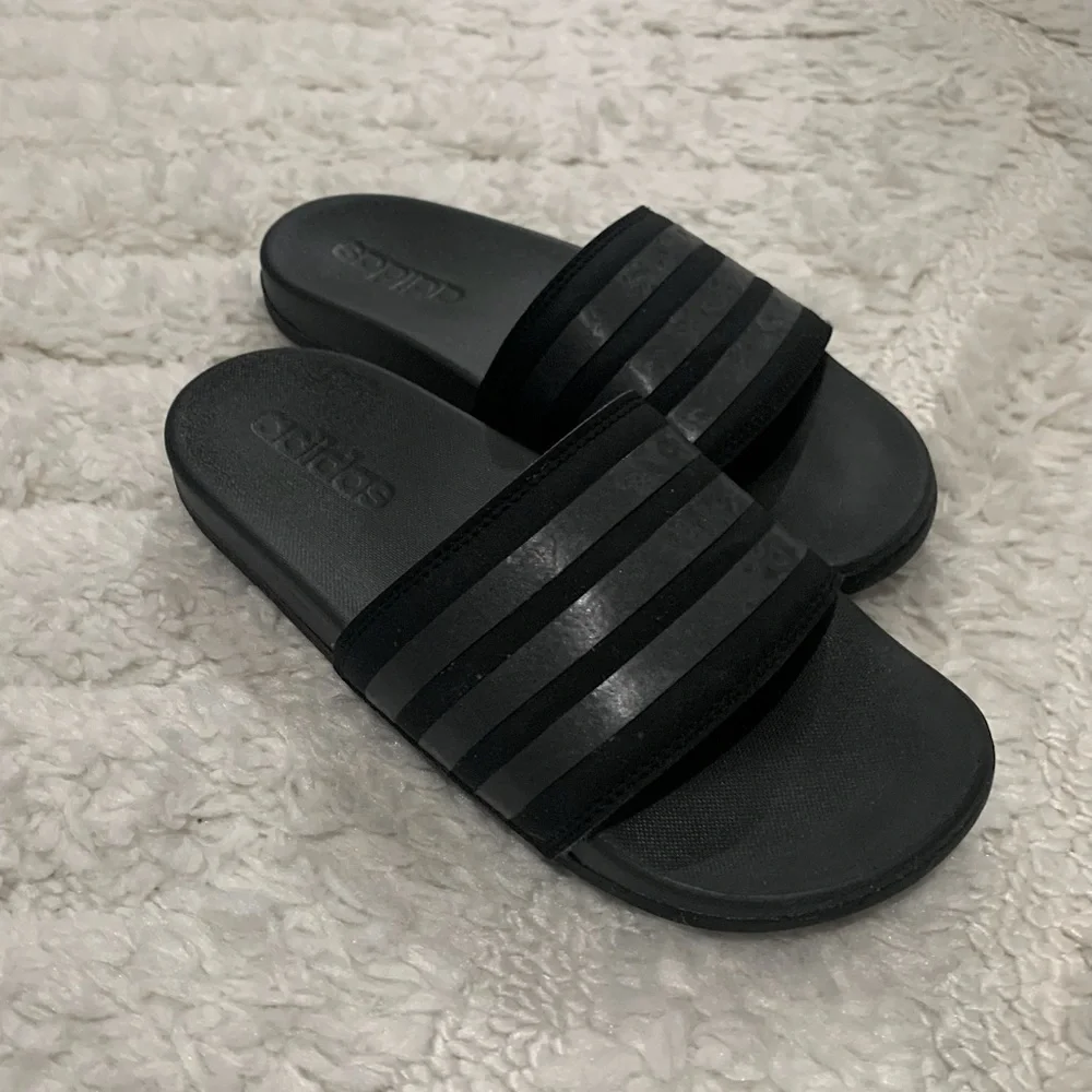 adidas Adilette Cloudfoam Comfort Slides Sandals Black/Grey Size 6 - Picture 6 of 10